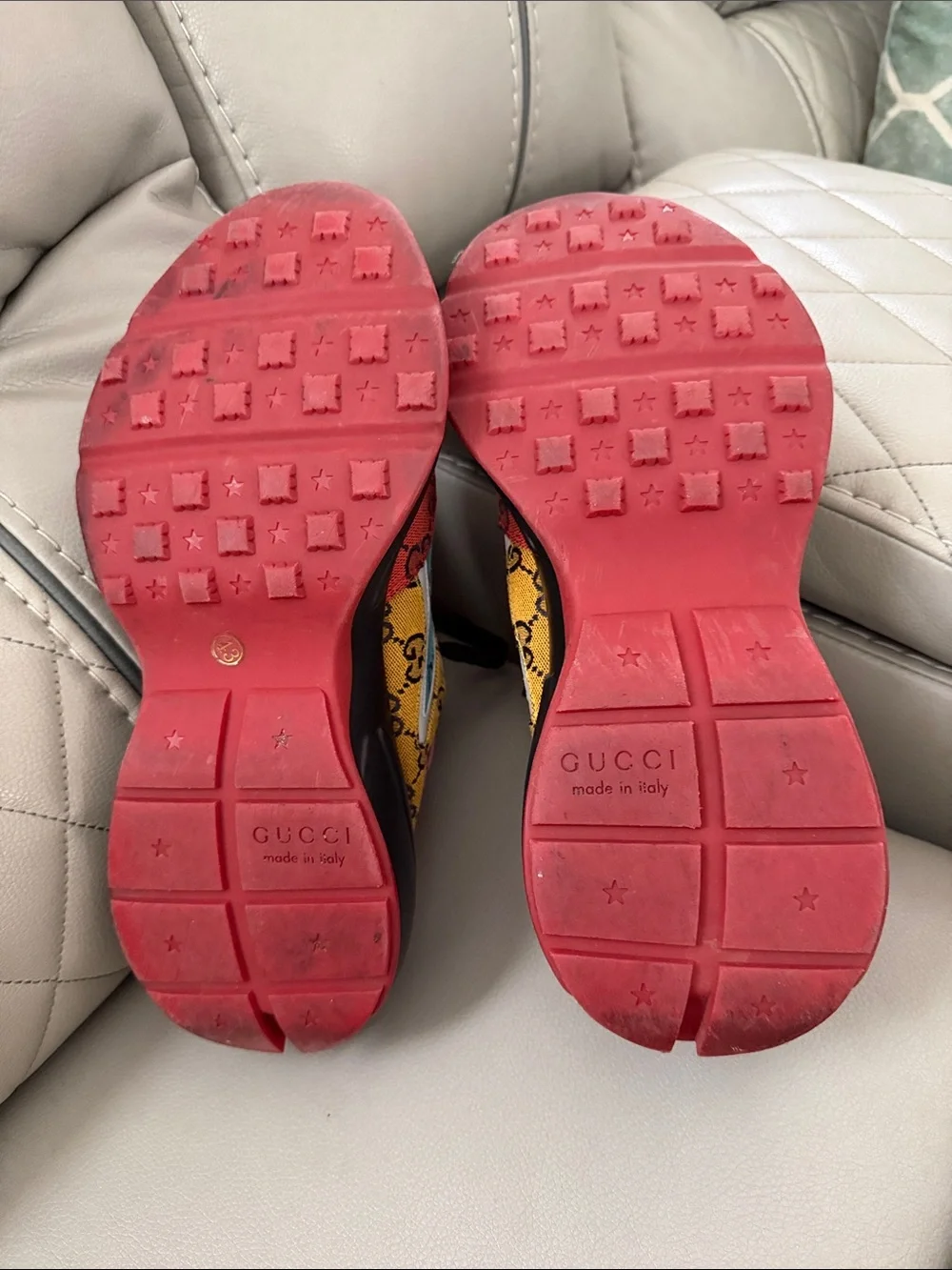 Gucci Men Multicolor GG Canvas & Leather Lace-Up Sneakers